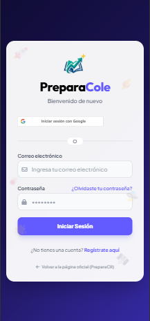 PreparaCole - Inicio de Sesión